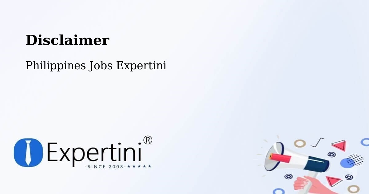 Disclaimer – Minalin - Philippines Jobs Expertini